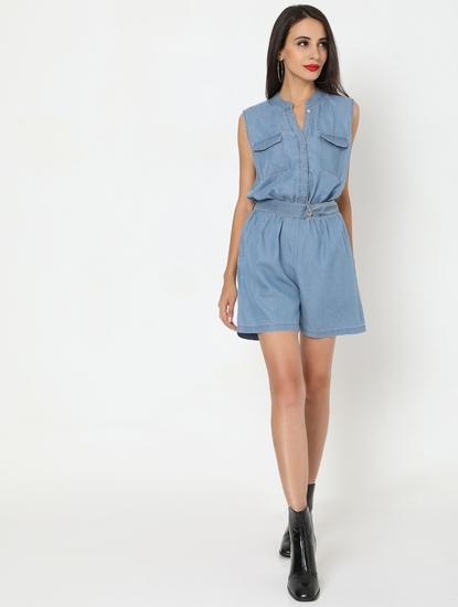 Denim Playsuit with Belt