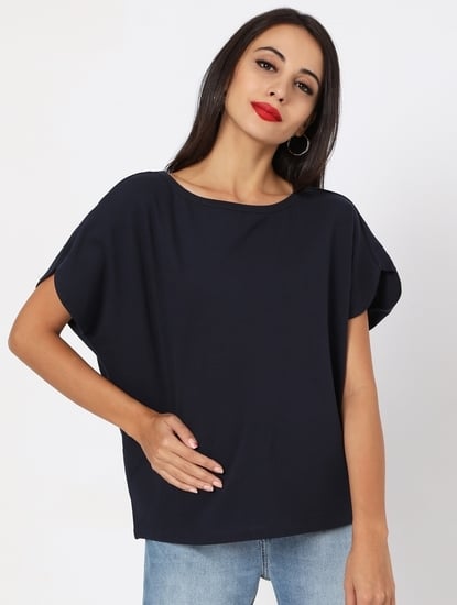 Slim Fit Boat-Neck Top