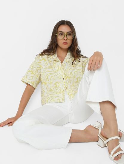 Boxy Fit Printed Resort Collar Shirt