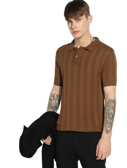 Stylised Neck Short Sleeve Regular Fit Knitwear