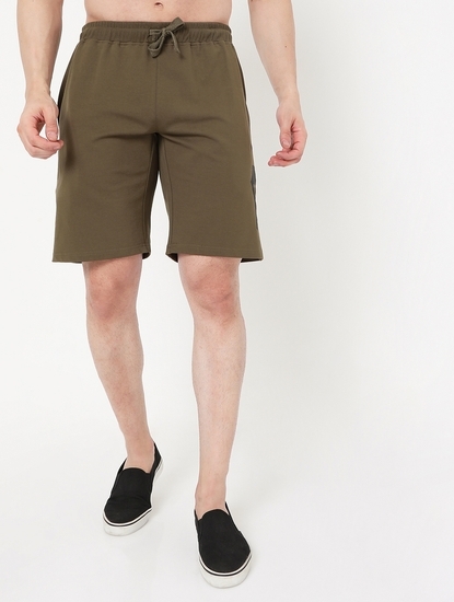 Men's Logo Print Drawstring Shorts with Insert Pockets