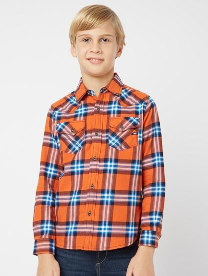 Kant Checked Shirt with Spread Collar