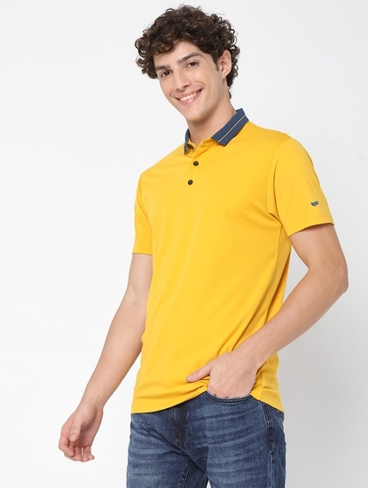 Smart Fit AGAP Mustard Polo T-Shirt