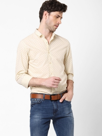 Men's Sir Det all over printed oatmeal shirt