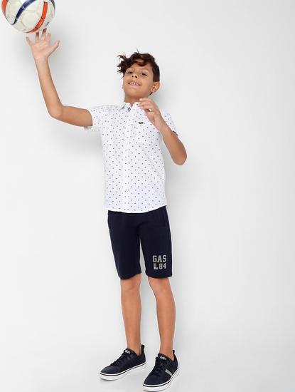 Boy's Logo Print Knit Shorts with Insert Pockets