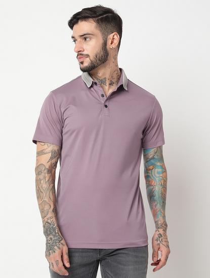 Slim Fit Half Sleeve Solid Tencil Lycra Polo T-Shirt