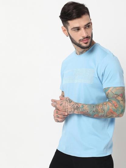 Relaxed Fit Half Sleeve Printed Tencil Lycra T-Shirt