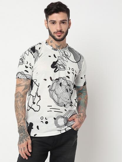 Relaxed Fit Half Sleeve Printed T-Shirt