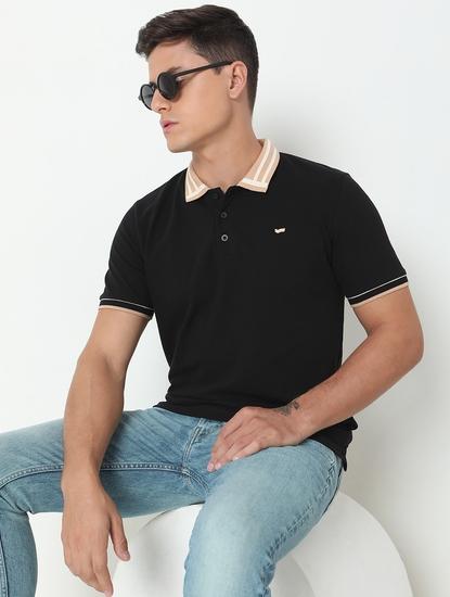 Regular Fit Solid Polo T-Shirt with Short Sleeve