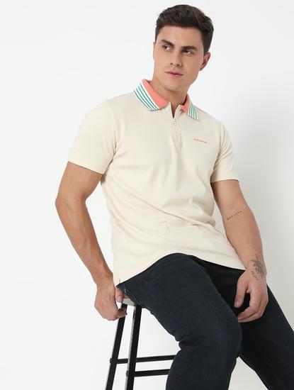 Regular Fit Solid Polo T-Shirt with Short Sleeve