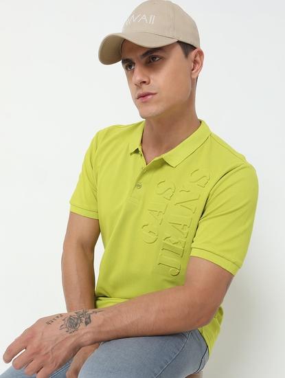 Regular Fit Embossed Polo T-Shirt with Short Sleeve