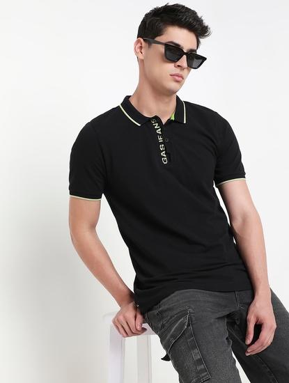 Regular Fit Solid Polo T-Shirt with Short Sleeve