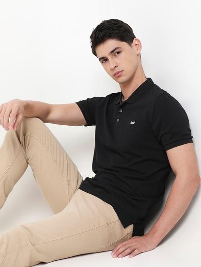 Regular Fit Solid Polo T-Shirt with Short Sleeve