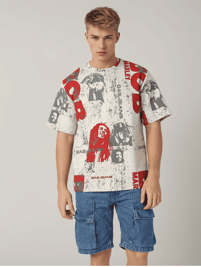 Bob Marley All Over Printed Boxy Fit Round Neck T-shirt