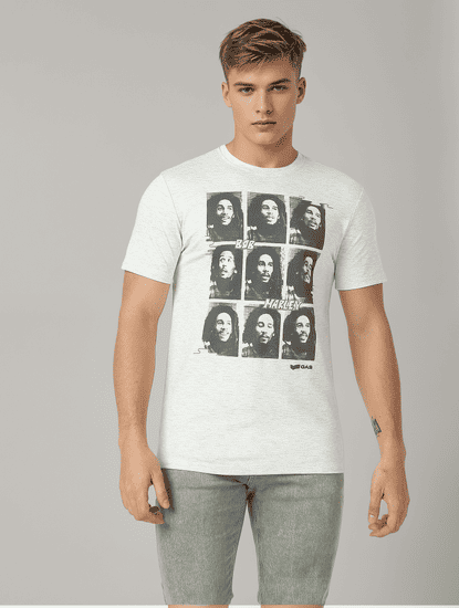 Bob Marley Monochromatic Graphic Print Round Neck T-shirt