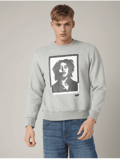 Bob Marley Graphic Print Round Neck Regular Fit Sweatshirt