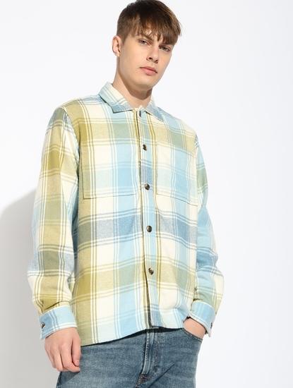 Cotton Shacket Fit Shirt with Double Pockets