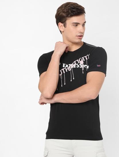 Typographic Print Slim Fit Crew-Neck T-shirt