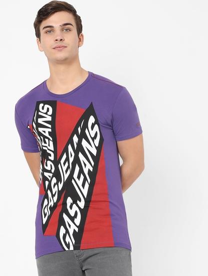 Typographic Print Slim Fit Crew-Neck T-shirt