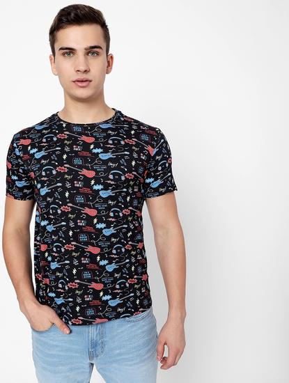 Conversational Print Slim Fit Crew-Neck T-shirt