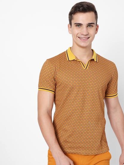 Ralph Geometric Print Polo T-shirt with Contrast Tipping