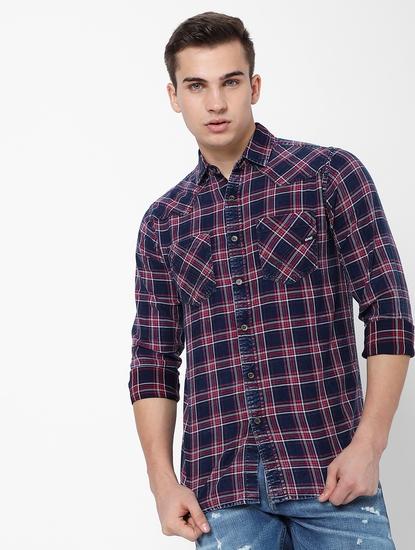 Kant Checked Slim Fit Shirt with Patch Pockets