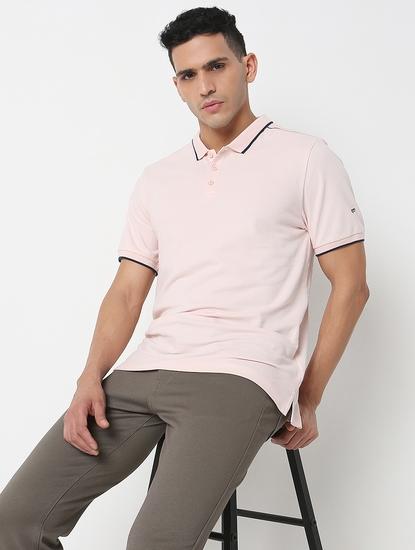 Regular Fit Solid Polo T-Shirt with Short Sleeve