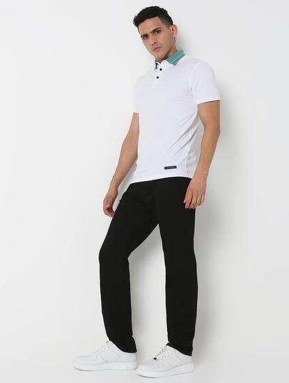 Slim Fit Solid Polo T-Shirt with Short Sleeve