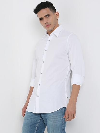 Slim Fit Solid Full Sleeve Shirt with Classic Collar