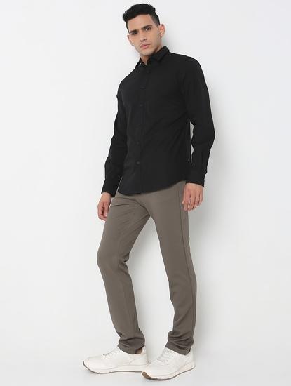 Slim Fit Solid Full Sleeve Shirt with Classic Collar