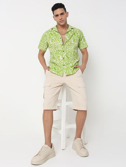 Regular Fit All Over Printed Short Sleeve Shirt with Resort Collar