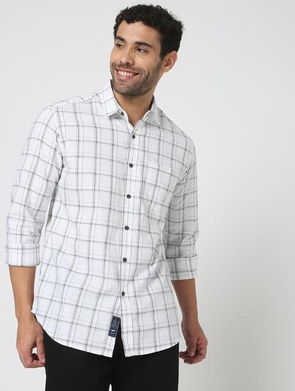 Checked Slim Fit Shirt with Patch Pocket