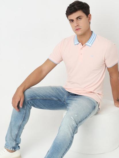 Regular Fit Solid Polo T-Shirt with Short Sleeve