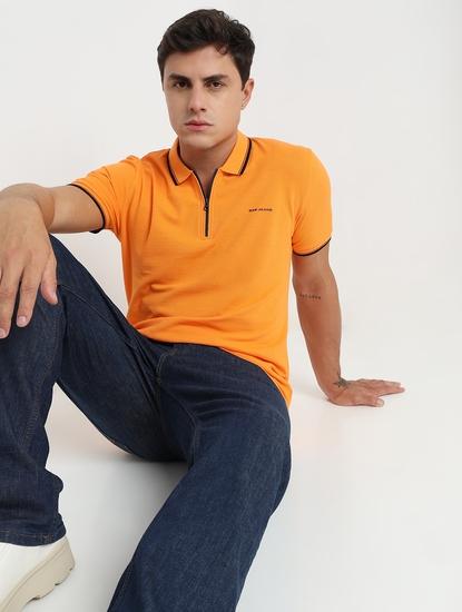 Regular Fit Solid Polo T-Shirt with Short Sleeve