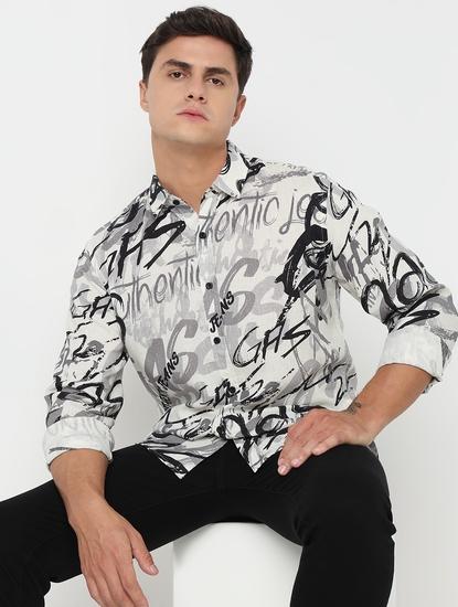 Regular Fit All Over Printed Full Sleeve Shirt with Classic Collar