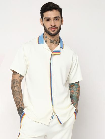 Boxy Fit Half Sleeve Solid Knit Shirts