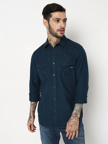 Relaxed Fit Full Sleeve Solid Cotton Linen Shirts