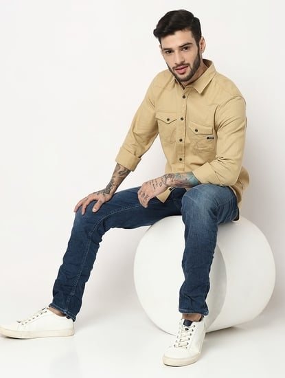 Relaxed Fit Full Sleeve Solid Cotton Linen Shirts