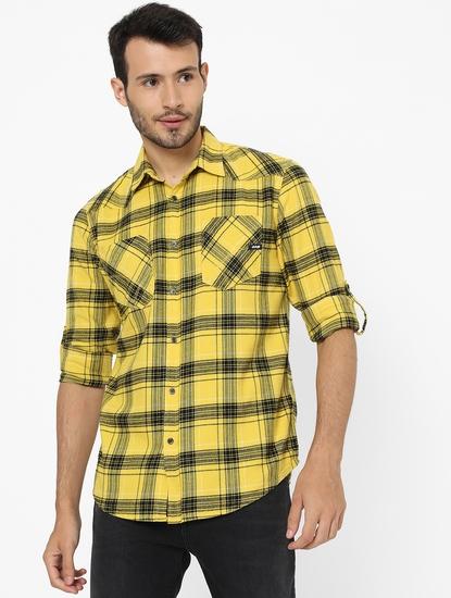 Checked Slim Fit Shirt with Patch Pockets