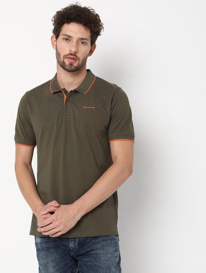 Regular Fit Half Sleeve Solid Cotton Polo T-Shirt