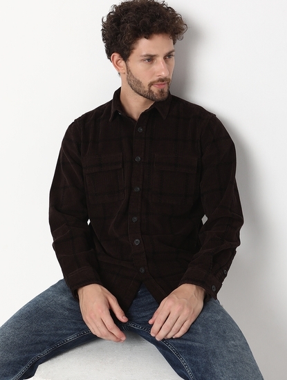 Regular Fit Full Sleeve Checkered Cotton Shirts