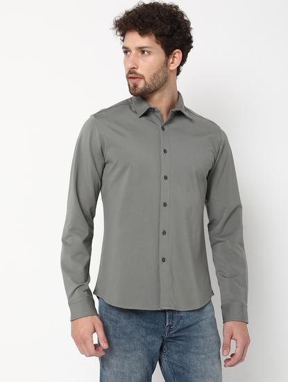 Regular Fit Full Sleeve Solid Nylon Shirts