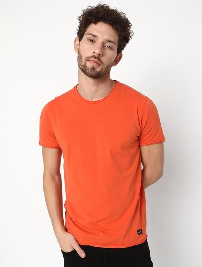 Slim Fit Short Sleeve Crew Neck Solid Cotton Lycra T-Shirt