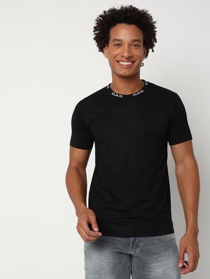 Slim Fit Half Sleeve Crew Neck Solid Nylon T-Shirt