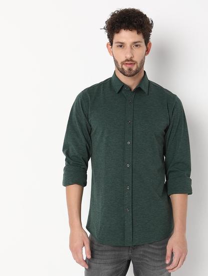 Slim Fit Full Sleeve Solid Polyester Shirts