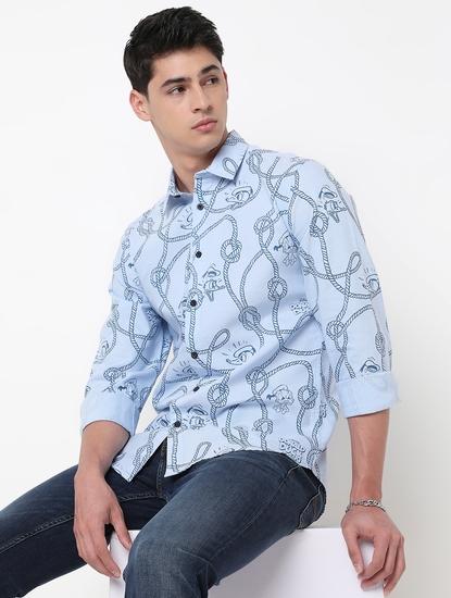 Donald Duck All Over Printed Full Sleeve Shirt with Classic Collar