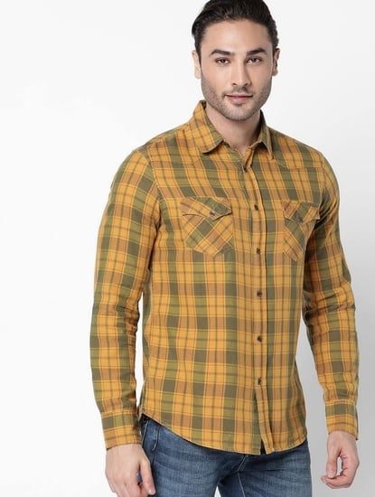 Kant Checked Slim Fit Cotton Shirt