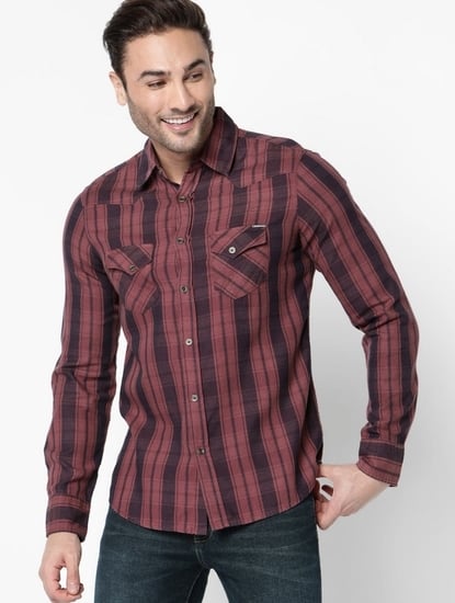 Kant Checked Slim Fit Cotton Shirt