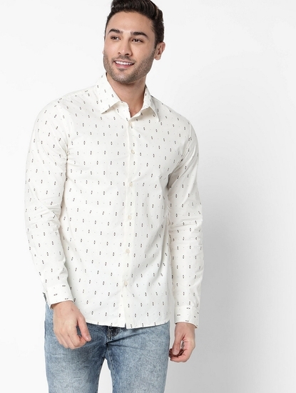 Sir Det Micro Print Slim Fit Shirt