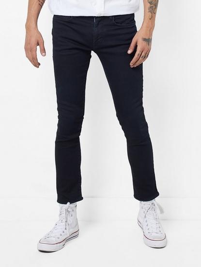 Men's Sax Zip Skinny Fit Black Jeans